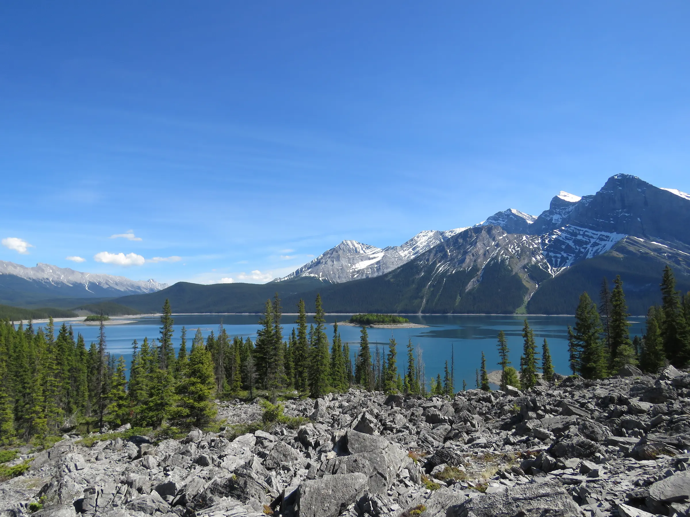 Upper Kananaskis Lake and mountain peaks